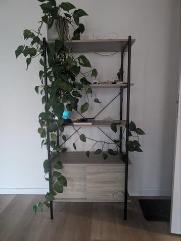 GRATIS Grijs/bruin kastje houtlook