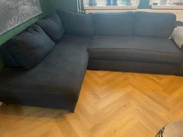 Zwarte gebruikte hoekbank - Comfortabel en stijlvol