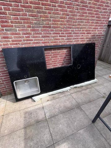 Gratis! Zwart granieten aanrechtblad