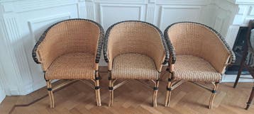 3 rieten stoelen