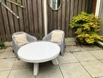 Witte houten salontafel van hout, 110 cm