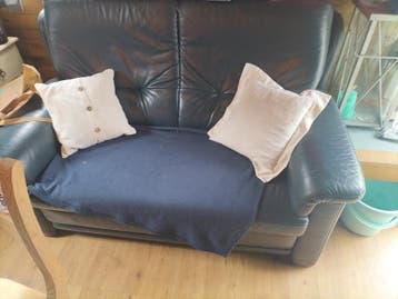 Lederen 2 zits bank gratis af te halen