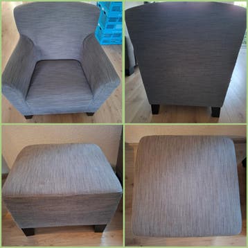 Fauteuil met bijpassende hocker gratis op te halen.