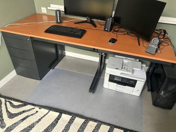 Gratis XXL bureau met ladeblok zwart hout