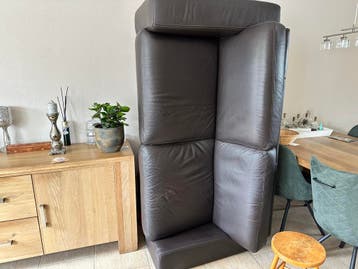 2.5-zits bank donker bruin leder