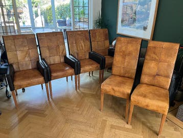 Eetkamer stoelen van leer - gratis af te halen