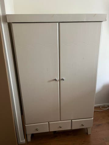 Kledingkast wit, 163x99x56cm