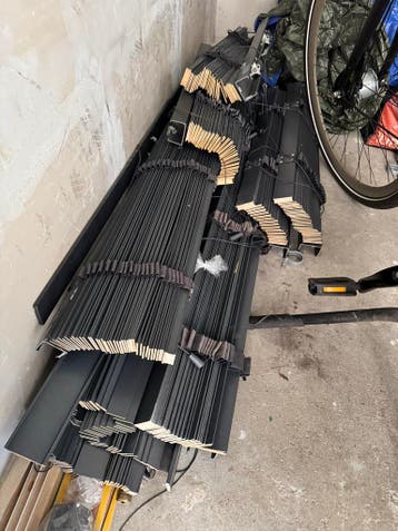 Starwood houten jaloezieën met ladderband - Antraciet