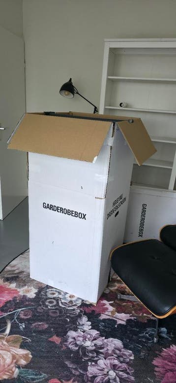 4x Garderobe verhuisdoos met roede