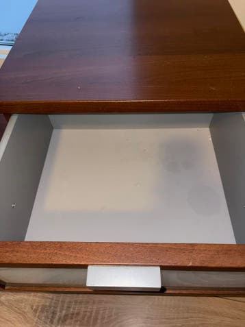 Donkerbruine ladekast met 2 lades