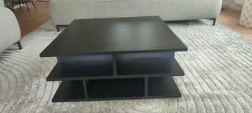 GRATIS salontafel 70x70 cm, 31 cm hoog met vakverdeling