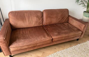 Gratis op te halen - 2,5-zitsbank, in de kleur cognac