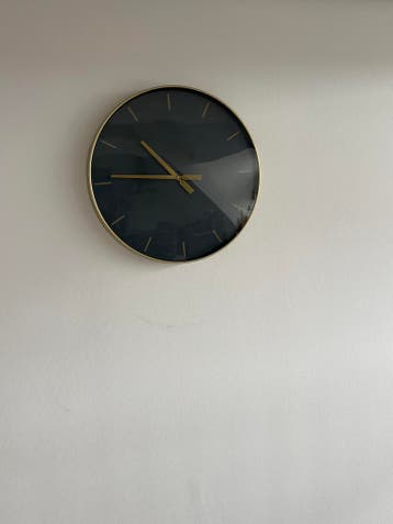 Wandklok Zwart met Goud