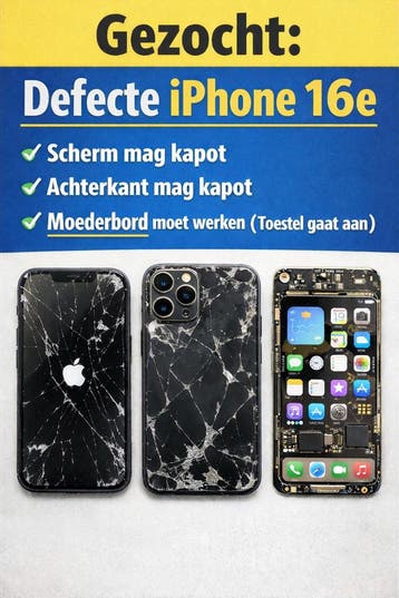 Gezocht: defecte iPhone 16e