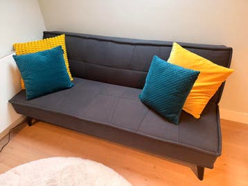 Donkergrijze slaapbank