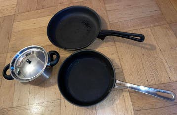 Tefalpan koekenpan kookpan gratis baklaag gekrast