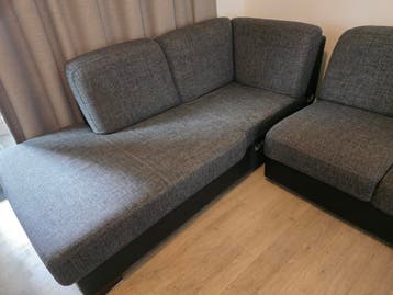 Comfortabele zwarte hoekbank