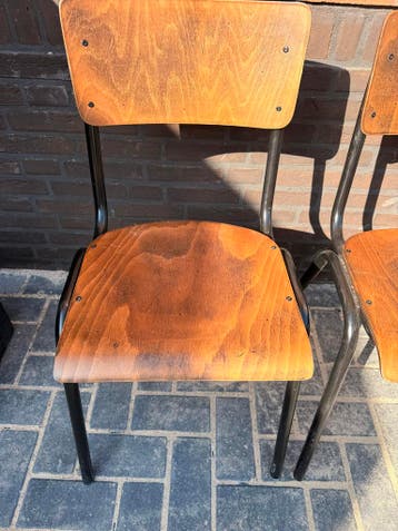 2 stoelen - Hout en Metaal