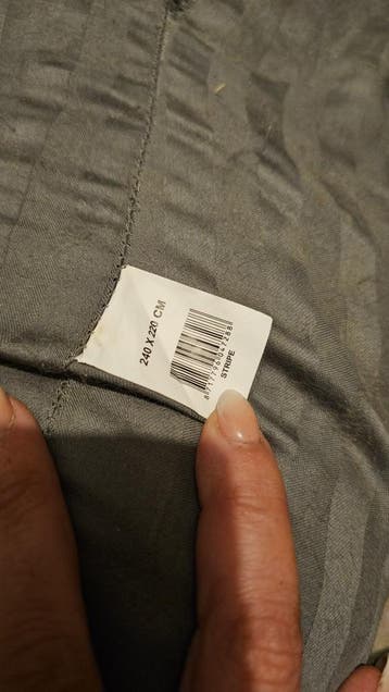 Grijs gestreept dekbedovertrek 240x220 cm