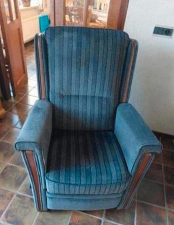GRATIS !Grijze fauteuil met voetensteun en afstandsbediening