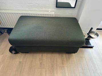 Grote groene poef met opbergruimte