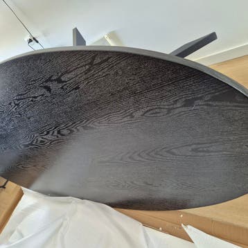 Gratis! Ovaal MDF tafelblad, zwart, 120x100 cm