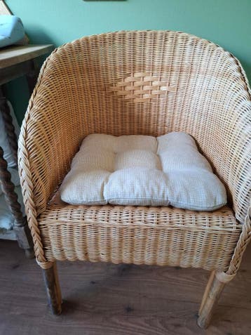 Gratis Rieten stoeltje met kussen