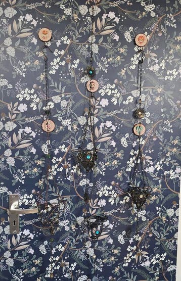 Brocante hangers voor kaarsen, 4 stuks