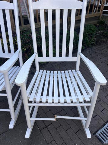 Witte schommelstoelen, set van twee