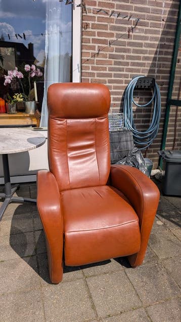 Bruine leren relaxfauteuil