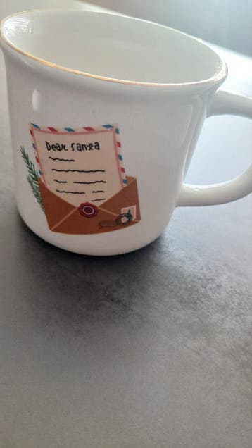 Mok met kerstbrief design gratis