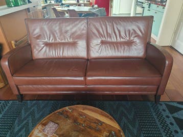 Bruine leren 2,5 zits bank