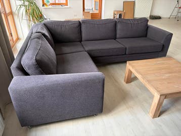 Moderne Hoekbank Zwart/Grijs - Comfortabel en Stijlvol