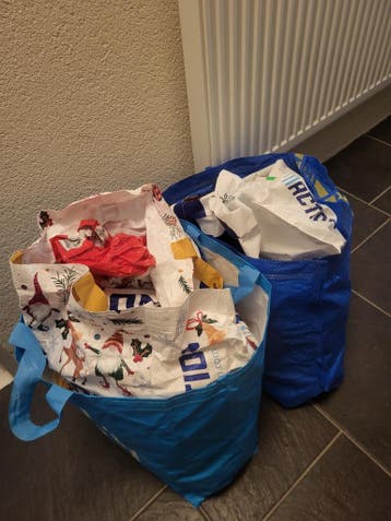 Heel veel boodschappentassen gratis af te halen