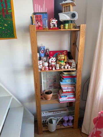Sturdy wooden shelving unit from IKEA