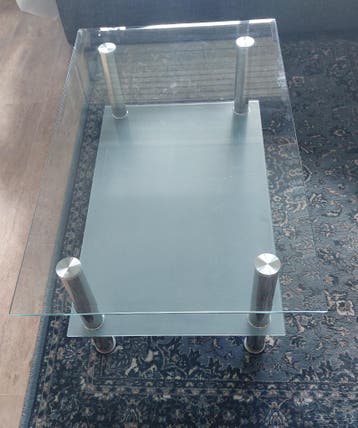 Glazen salontafel