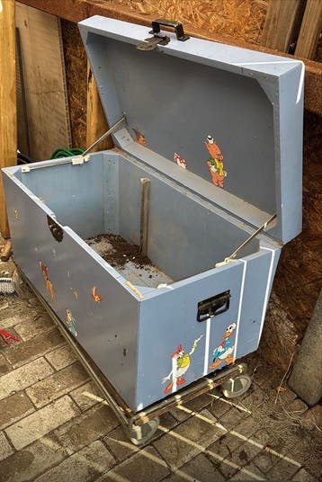 Vintage houten speelgoedkist