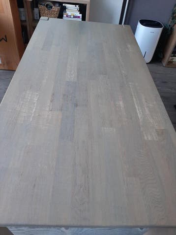 Eettafel massief eiken greywash