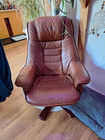 Leren draai fauteuil/stoel gratis