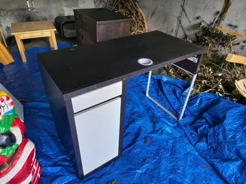 Ikea Bureau Zwart/Wit 105x50x76cm