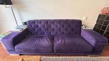 Een velours 3-4 zits