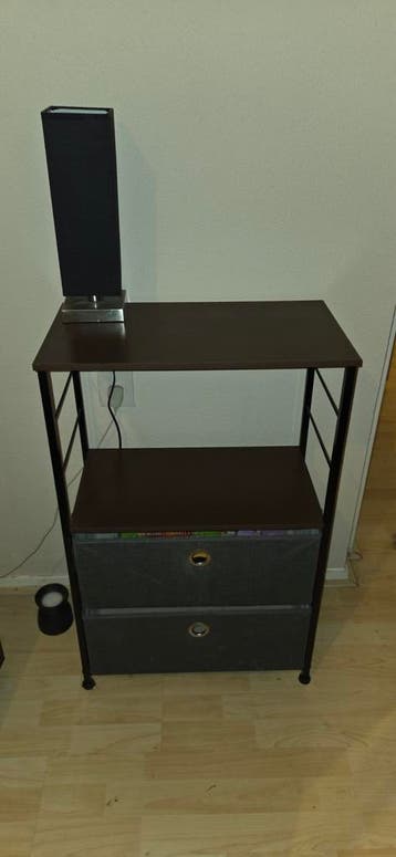 Nachtkastje met twee stoffen lades