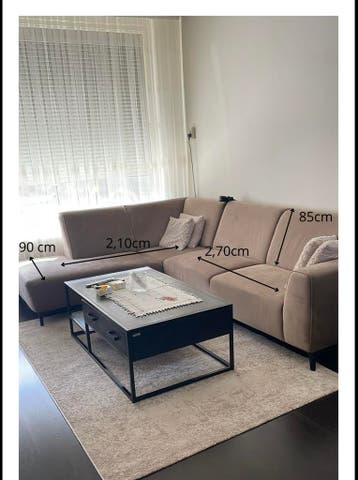 Mooie bruine L-hoekbank