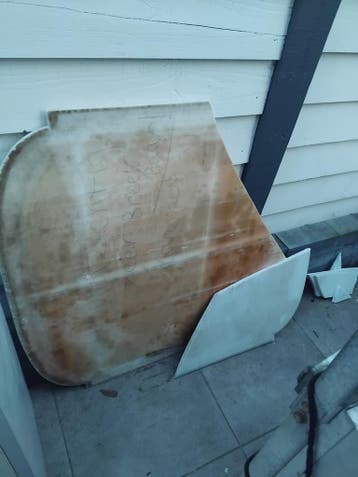 Gebroken wit marmeren blad marmer kapot 120x100 cm Gratis