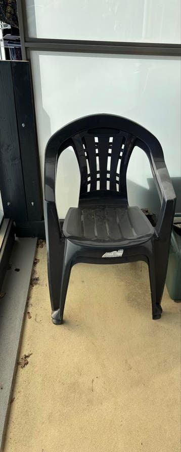 Blauwe kunststof tuinstoel 2 stuks