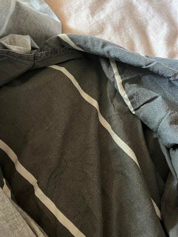 Dekbedovertrek 240 220 lits jumeaux katoen grijs met streep