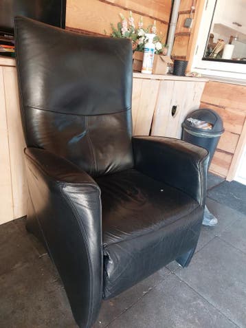 Zwarte Leren Fauteuil/stoel