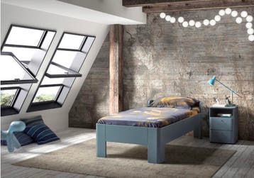 Van Os diamant bedbak 140 x 200 kleur grijs