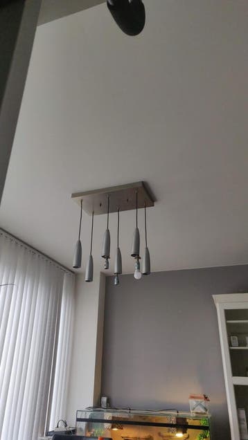 Dimbare hanglamp met 6 spots - Gebruikt maar functioneel