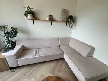 Comfortabele hoekbank - Beige stof